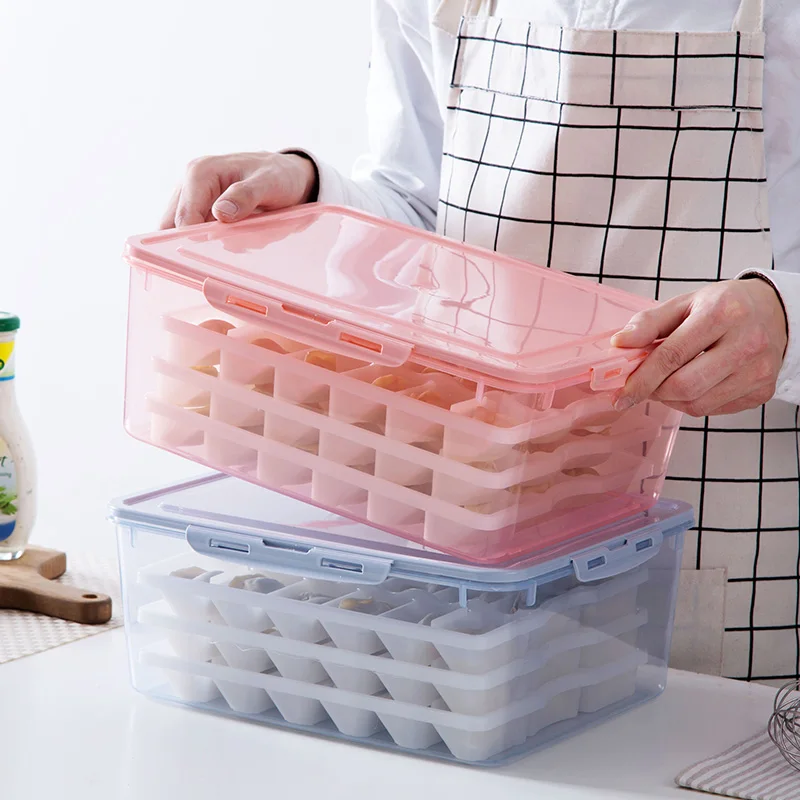 

multi-layer dumpling box refrigerator freezer storage household frozen dumpling storage wonton box storage container cereals
