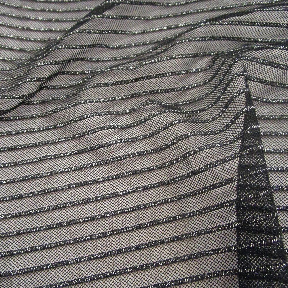 Silver Line Stretch-Mesh-Stoff, klassischer Streifen für Damen