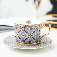 Mosaic Blues - Luxury Bone China Tea Cup and Saucer  2