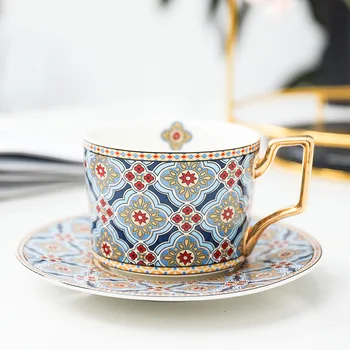 Mosaic Blues - Luxury Bone China Tea Cup and Saucer  2