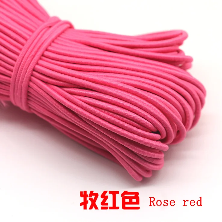 Red rose 5 м/лот 24 цвета высокого качества; 3 мм цветной круглая эластичная повязка резиновая эластичная ювелирные изделия из веревки плетеный браслет на открытом воздухе веревка E-2 - Цвет: Red rose
