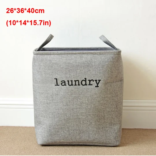 gray40 Большая корзина для белья, одежда из полотна, корзины для хранения домашней одежды, сумки для хранения детских игрушек, корзина для белья, толстые корзины - Цвет: gray40