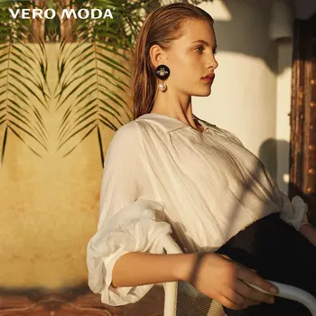 

Vero Moda Women's Creased Fabric Turn-down Collar Elbow Sleeves Tops | 31926X516