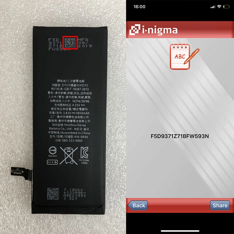 Zosol, AAAAA, качественная оригинальная литиевая батарея для iPhone 6, 6G, оригинальные сменные батареи, внутренняя батарея для телефона, 1810 мА/ч