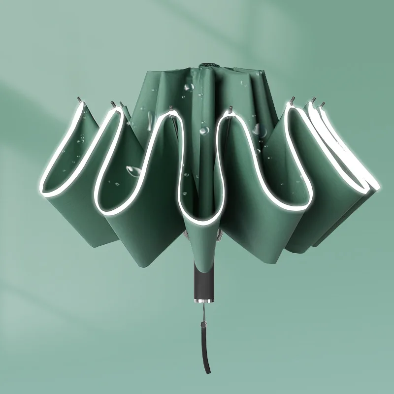 Светоотражающий автоматический инвертированный зонт Автомобильный складной