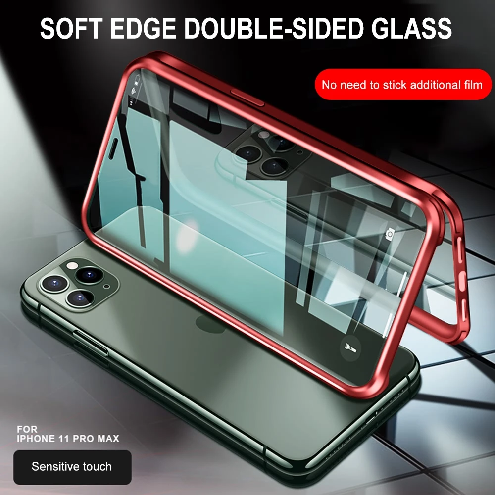 

LCHULLE Tempered Glass 360 Ful Body Case for IPhone X Xr Xs 11 Pro Max Luxury Hybrid Shockproof Hard Phone Cover Fundas Coque