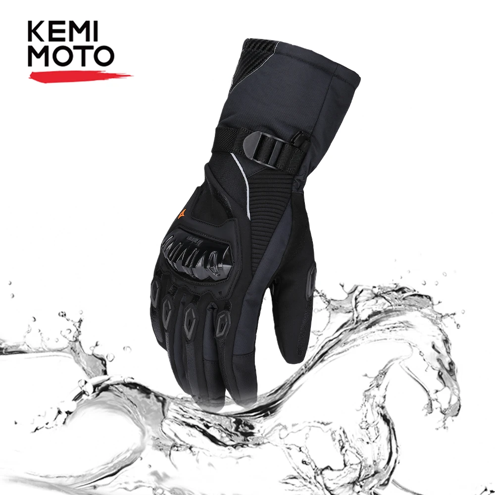 KEMiMOTO новые мотоциклетные перчатки зимние черные Guantes Moto Invierno теплые водонепроницаемые ветрозащитные перчатки с сенсорным экраном защитные
