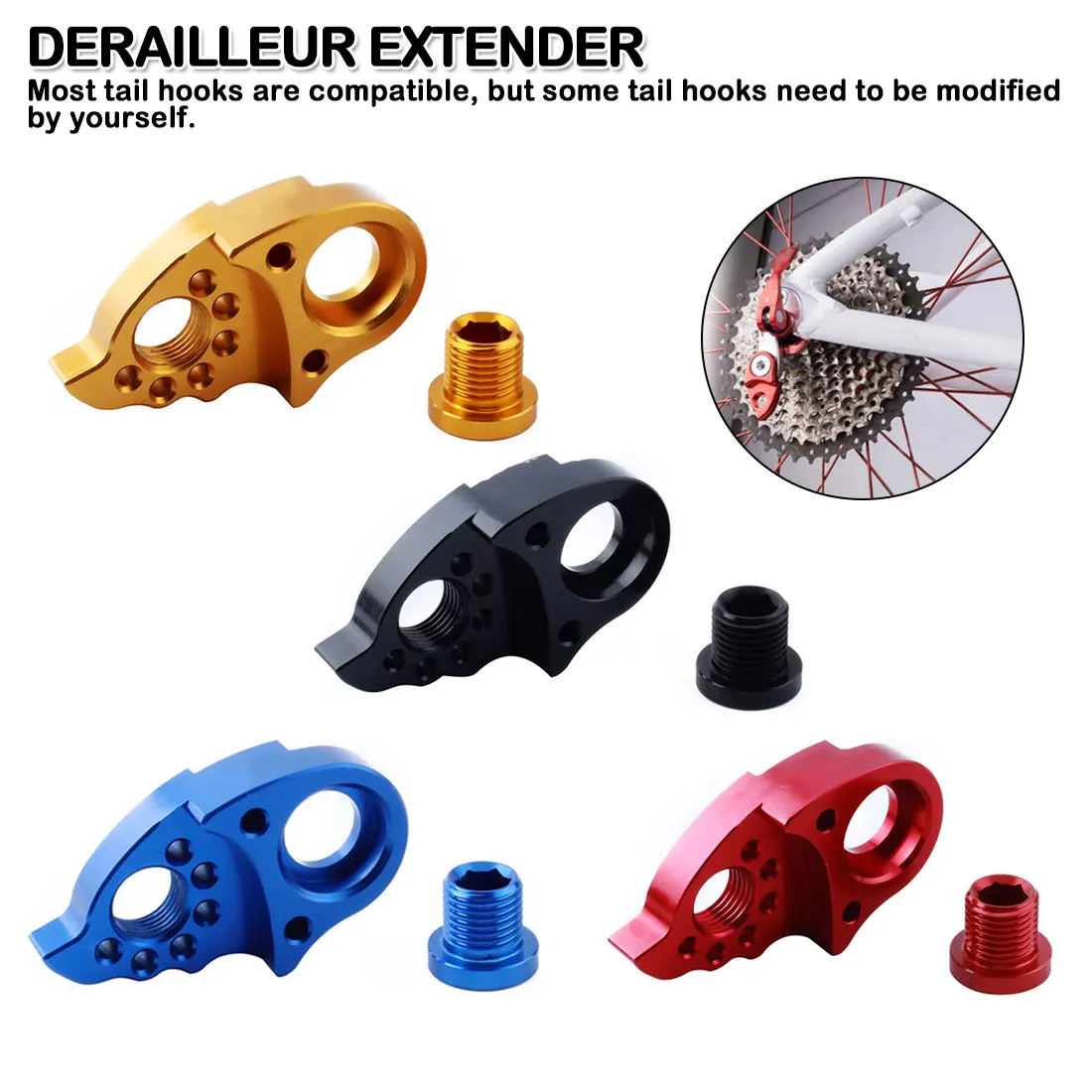 

Derailleur hanger extension Bicycle accessories spare parts mountain road bicycle frame rear ear dial length tail hook extension