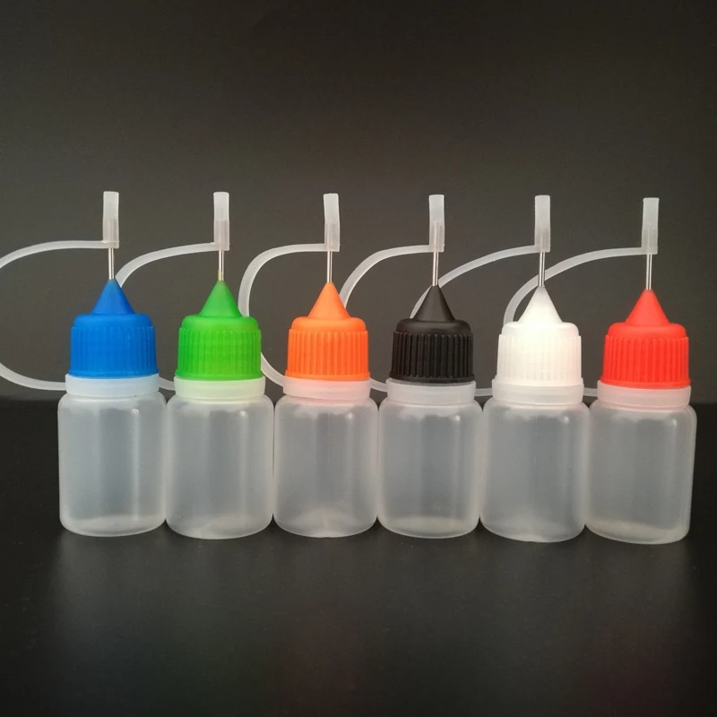200pcs 5ML LDPE 빈 플라스틱 짜기 E 액체 Dropper E 주스 매니큐어에 대 한 금속 바늘 팁 병을 작성