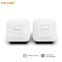 PIX LINK extensor de señal WIFI, repetidor amplificador de 300Mbps, adaptador inalámbrico, 2 piezas, CPE01