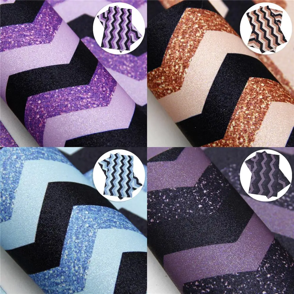 Glitter Leather Fabric Decoration Faux Leather Sheets Bows 20 33cm