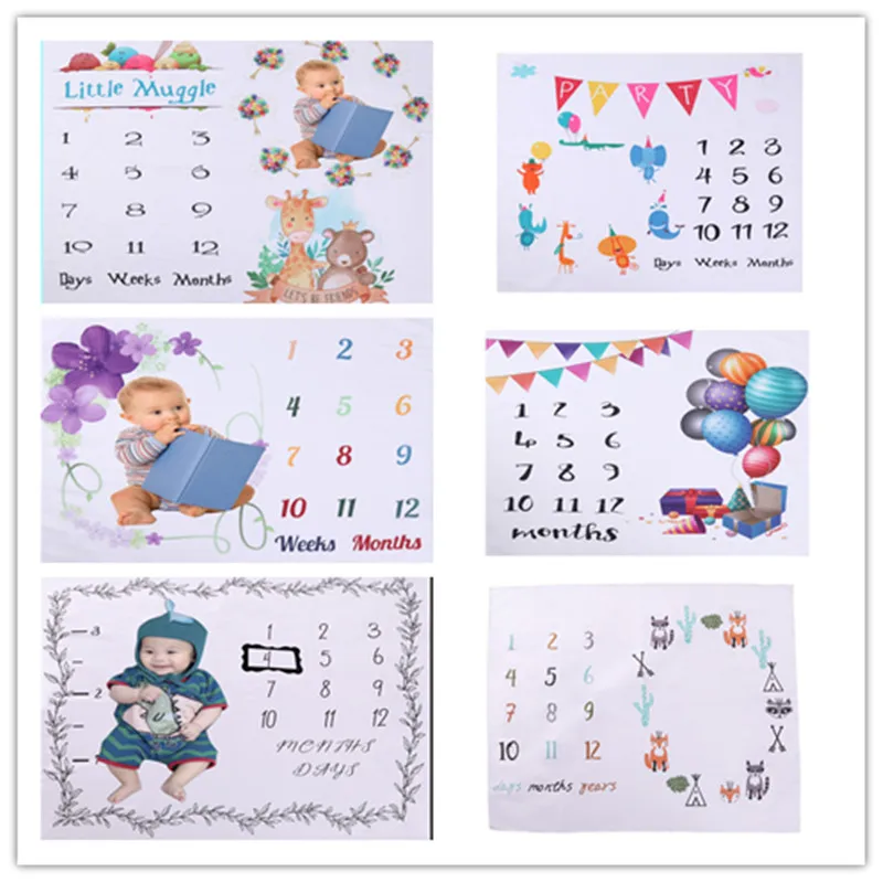 

Newborn Baby Milestone Blankets Photography Blanket Bathing Monkey Print Soft Blanket DIY Infant Photography Props Accessories