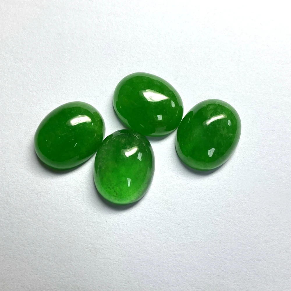5 Peças Oval Natural 13*18mm Verde Myanmar Jadeite Flatback Cabochão Pedra  Preciosa Para Fazer Jóias - Pedras Preciosas Soltas - AliExpress