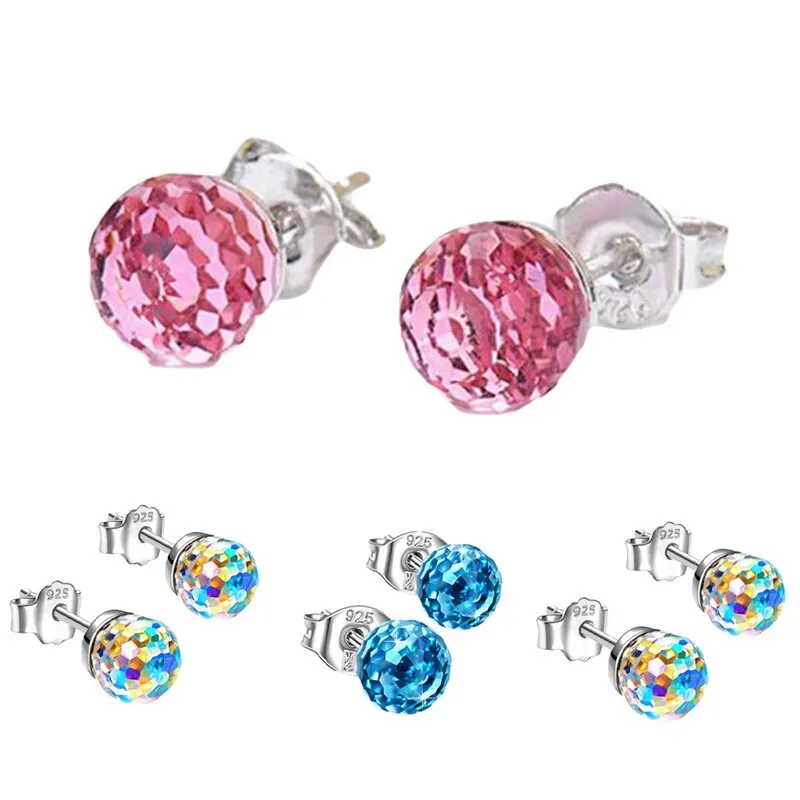 Trendy Earrings Disco Ball Crystal Earrings Exquisite Simple Colorful