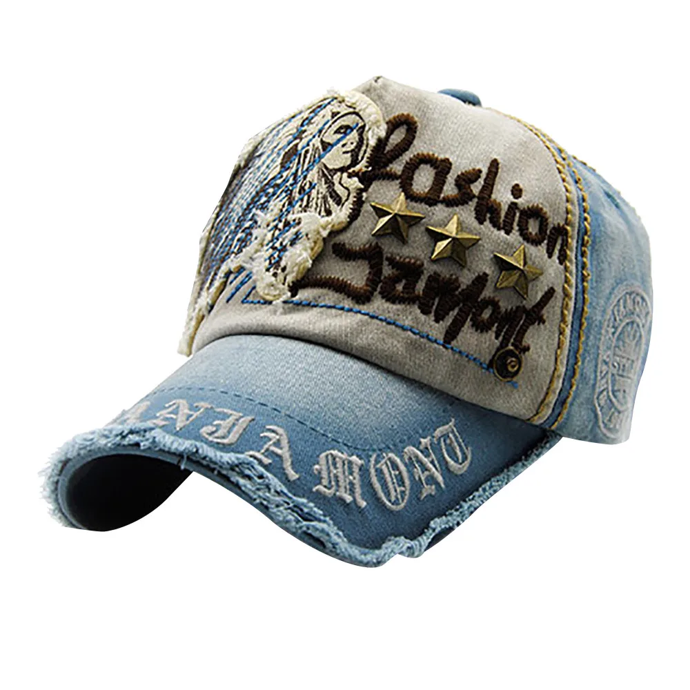 Light Blue Женские шапки летняя модная моющаяся Бейсболка Повседневная Уличная бейсболка с буквенным принтом регулируемая бейсболка для женщин - Цвет: Light Blue