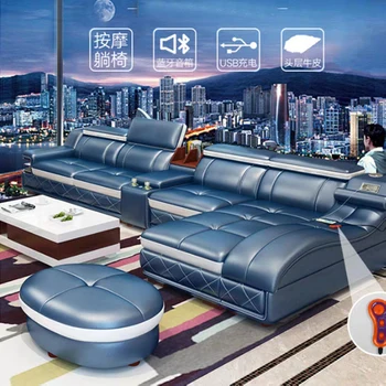 

China manufacture modern white leather sofa Multifunctional sofa