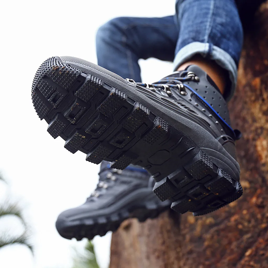 Men Warm High-top Outdoor Boots Wear-resistant Reflective Winter Walking Shoe Footwear Flock Male Safty Shoes Zapatillas Hombre