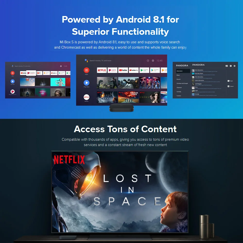 Глобальная версия Xiaomi mi Box S 4K HDR Android tv 8,1 mi Boxs 2G 8G wifi Google Cast Netflix IP tv Set Top mi Box 4 медиаплеер