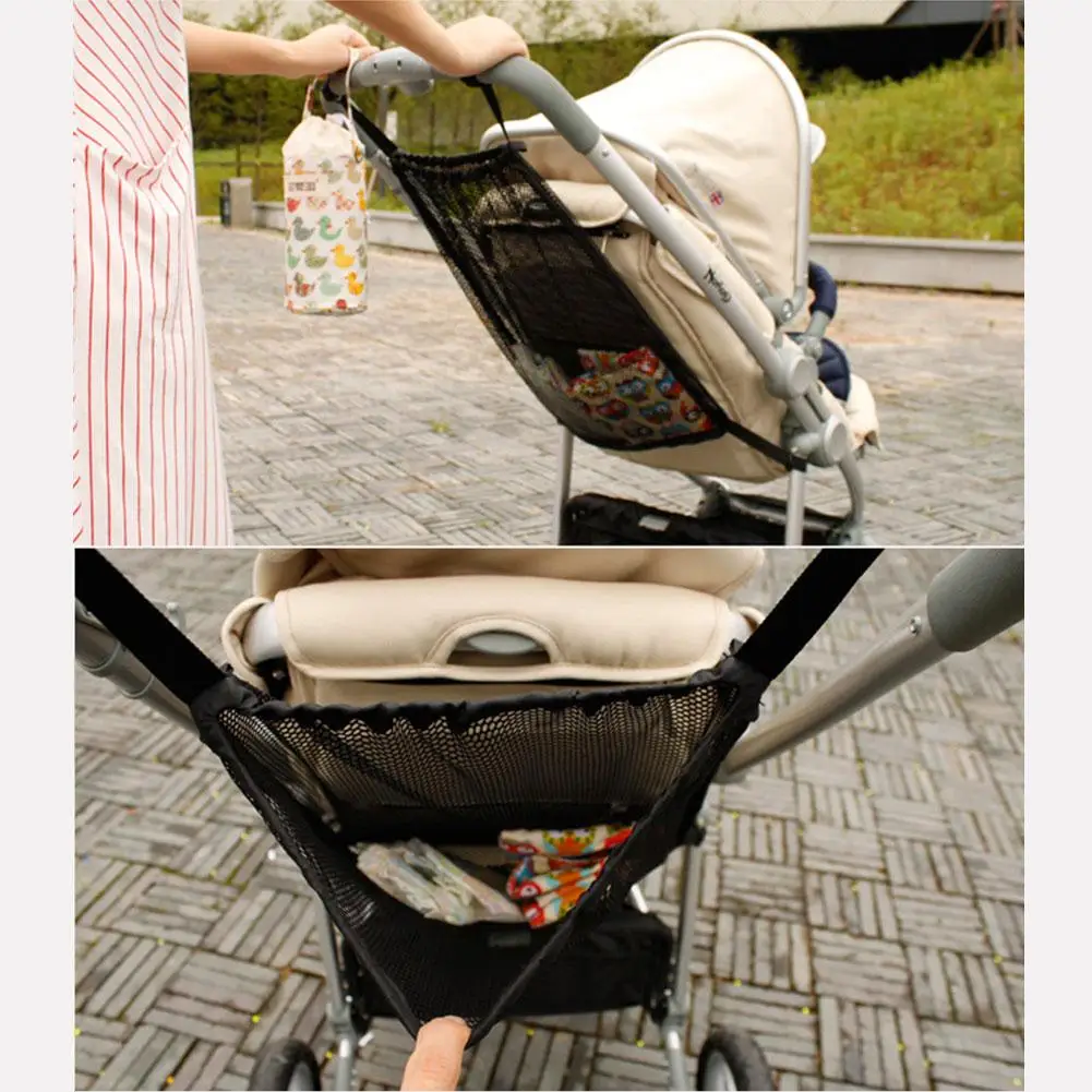 Newest Large Capacity Children Carts Mesh Net Storage Bag Baby Carriage Hanging Bag Seat Pocket Stroller Cart Accessories best travel stroller for baby and toddler	