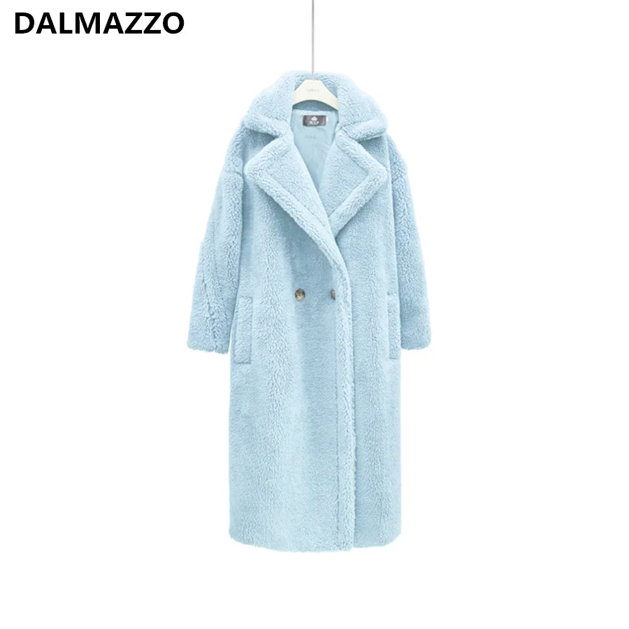 

Teddy Bear Wool Women 2019 Newest Autumn Winter Trench Coat with Fur Cashmere Overcoat Warm Woolen Pocket Long Coats Female S-XL