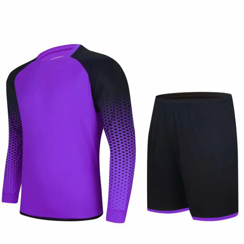 

2019 Long Sleeve with Shorts Goalkeeper Clothing Sports Set Men Goalkeeper Jersey Customizable Game Training Running Clothing