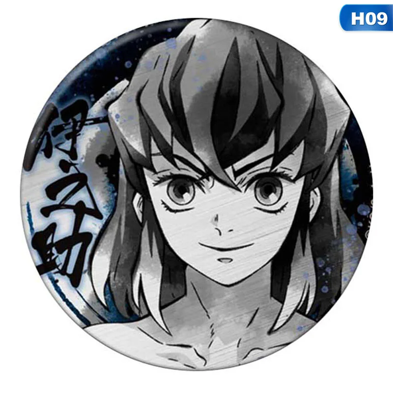 5.8CM Tinplate Tanjirou Icon Collection Breastpin For Backpacks Anime Badges Demon Slayer: Kimetsu No Yaiba Cosplay Brooch Pins