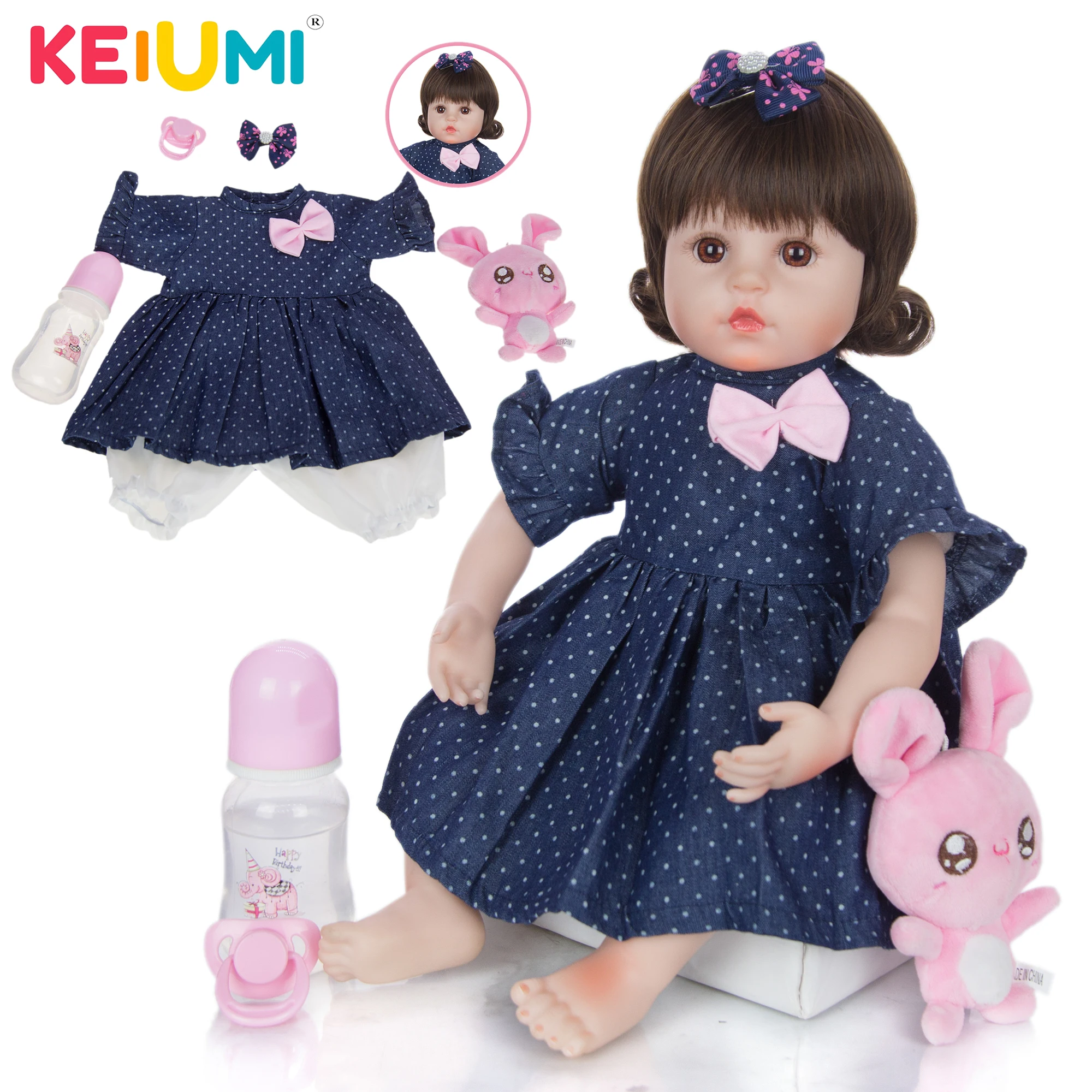 Милая Подушка KEIUMI 18 дюймов детские куклы реалистичные мягкие силиконовые