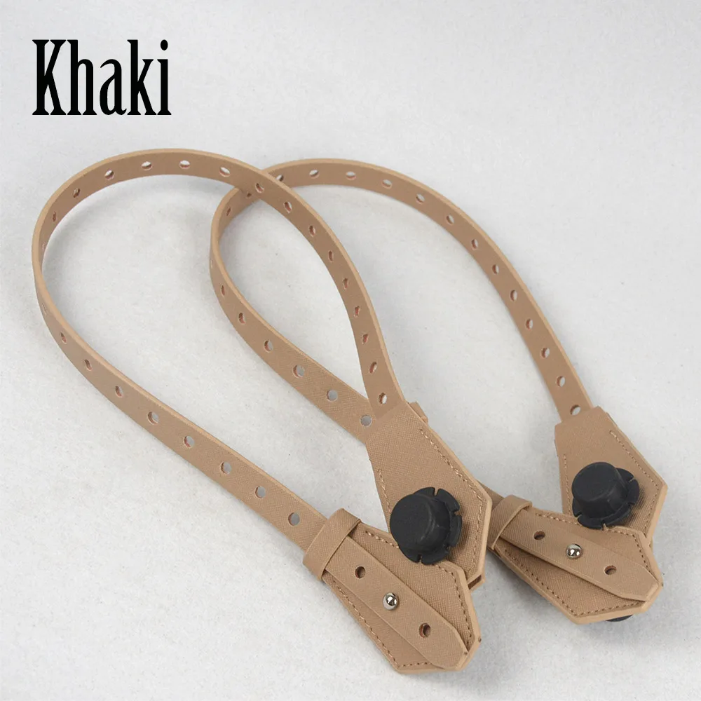 khaki 1 пара двунаправленный регулируемый по длине плоский кожаный ремень ручка с застежкой для Obag корзина ведро городской шик женская сумка O Bag - Цвет: khaki