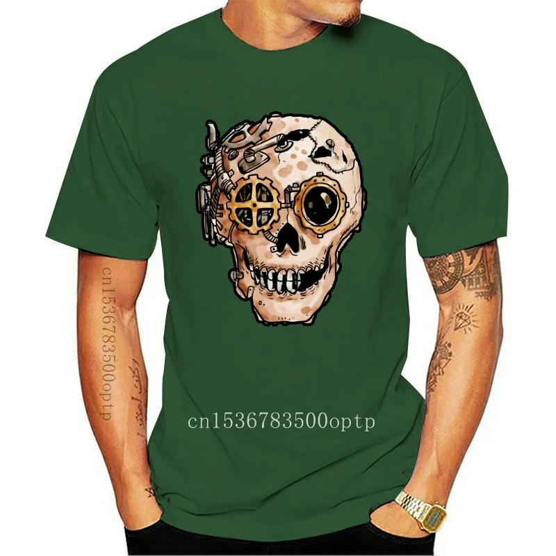 T shirt Steampunk pour hommes, haut avec tête de mort imprimée, vêtements  de Style Punk pour Halloween, Cosplay, Tops noirs en coton, Sl court |  AliExpress