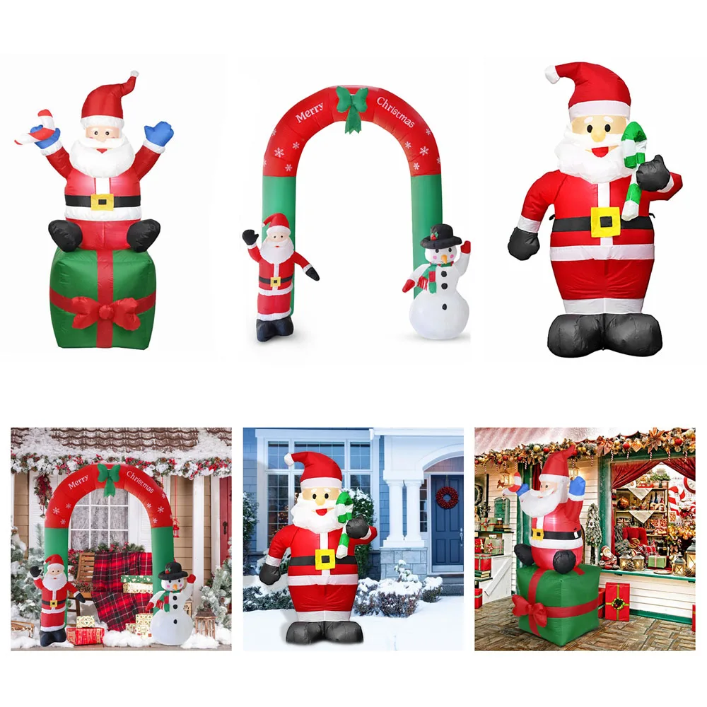 1,8 м светодиодный надувной Санта-Клаус, снеговик, Рождественская кукла, уличные садовые игрушки для детей, подарок на Рождество, вечеринку, год, домашний декор