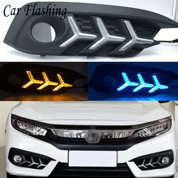 

Car Flashing 1 Set 12V ABS LED DRL Daytime Running Light With Yellow Turn Signal Lamp For Honda Civic 10th 2016 2017 2018