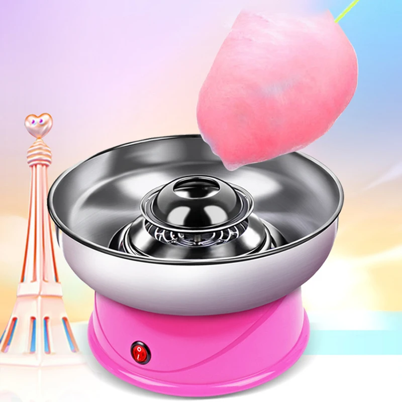 Electric Diy Sweet Cotton Candy Maker Household Electric Mini Pink Children's Electric Cotton Candy Making Machine 2