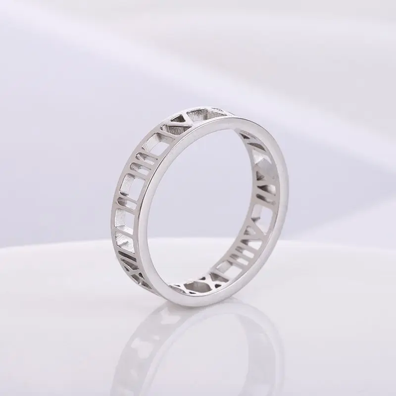 1 pc Kpop Fashion Hollow Design Silver Ring Group Roman Numerals Number Seventeen Trendy Knuckles Rings for Girls Unisex Fans