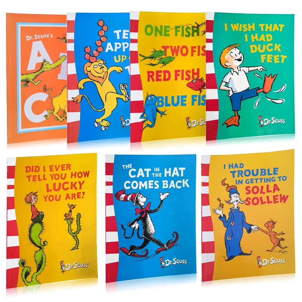 THE CAT IN THE HAT Dr.Seuss Interesting Story Kids Baby Early Education English Picture Books 1 Pc Kids Learning Toys