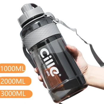 

Brand 1000 ml 2000ml Sport Drinking Water Bottle with Straw BPA Free Large Capacity Plastic Water Drinking Bottle for Water 1L