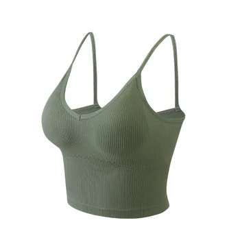 WANAYOU Women Breathable Sports Bra Top Anti sweat Shockproof Padded Yoga Sports Top Athletic Gym