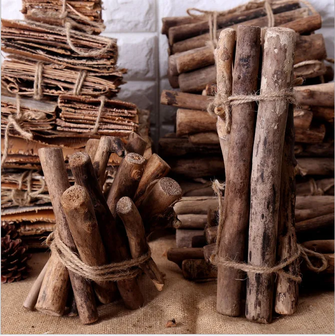 20pcs/set Original Small Wooden Sticks Grocery Branches Wooden Sticks DIY  Materials For Garden Wedding Table