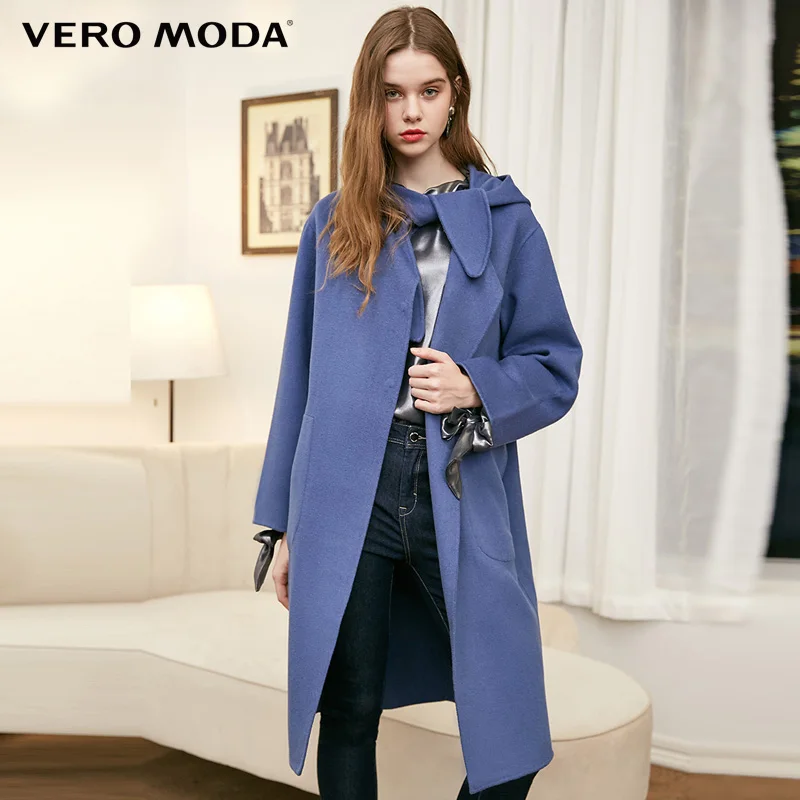 Vero Moda женские с капюшоном двухсторонняя длинные шерстяные пальто | 318327552 Женская