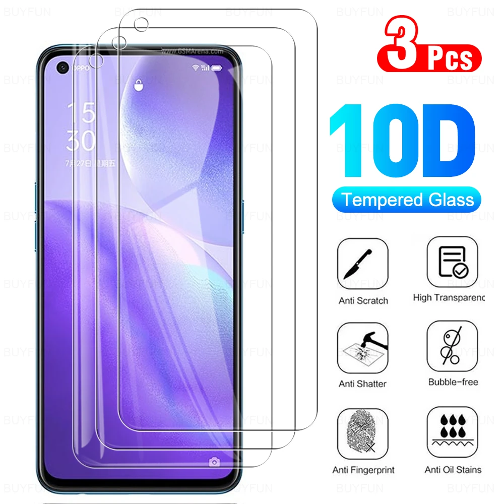 3pcs hd clear tempered glass for oppo reno5 reno 5 lite light z 5z 9h premium smartphone screen protector film cover 6.43'' mobile tempered glass