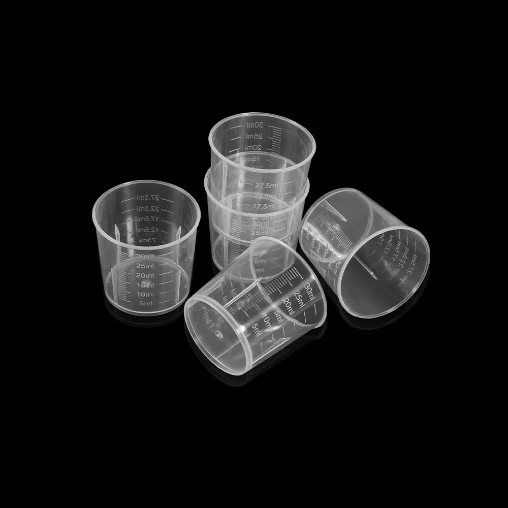 20pcs 30ml Clear Disposable Measuring Cup Kit Epoxy Resin Silicone Mold Plastic Measure Cups For DIY Jewelry Making Supplies tc159 27 pcs letters resin mold jewelry kits clear alphabet silicone molds making diy crafts supplies wholesale