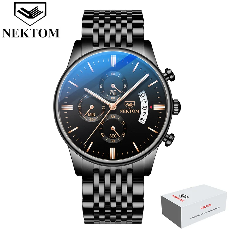 C5(with box) Дропшиппинг Relogio Masculino роскошные Брендовые Часы для мужчин бизнес хронограф часы мужские водонепроницаемые кварцевые наручные часы - Цвет: C5(with box)