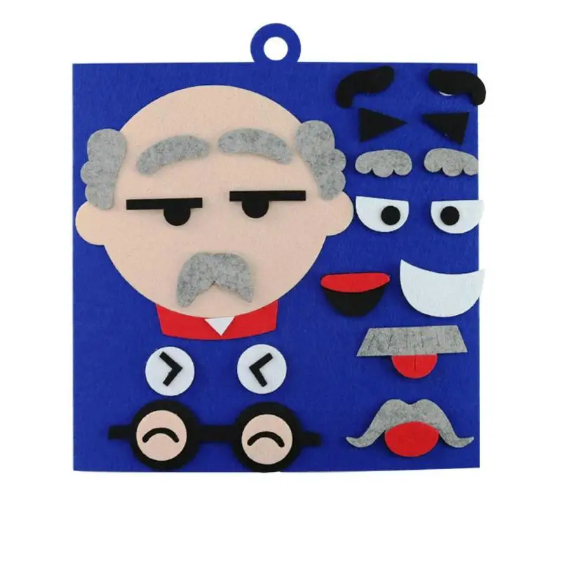 Grandfather 3D DIY дети головоломки игрушка творческий ребенок Ткань Книга интеллект Развивающие игрушки для детей день рождения рождественские подарки - Цвет: Grandfather