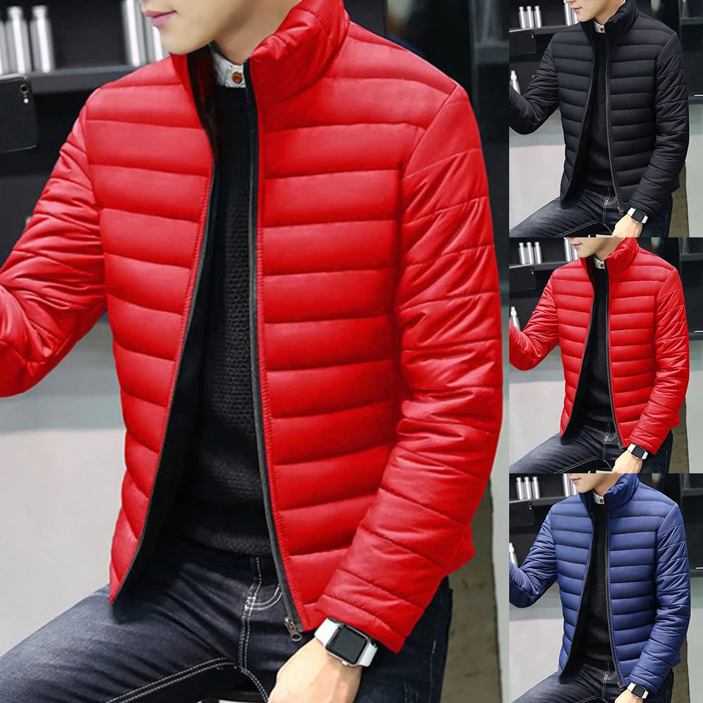 גברים חורף חם החוצה ללבוש גדול גודל גברים של ארוך שרוול צווארון עומד כותנה עסקים מקרית רוכסן חם כותנה מעיל כותנה מעיל