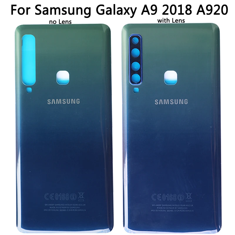 10 шт Для SAMSUNG Galaxy A9 A920 задняя крышка Задняя стеклянная крышка Корпус чехол с оправа объектива камеры A9 A920 крышка батареи