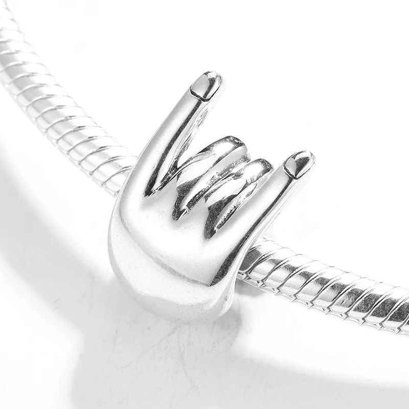 Рок стиль любовь ваш знак Шарм серебряные бусины 925 пробы fit Pandora шарм браслеты Оригинальное ювелирное изделие из драгоценных камней DIY подарок