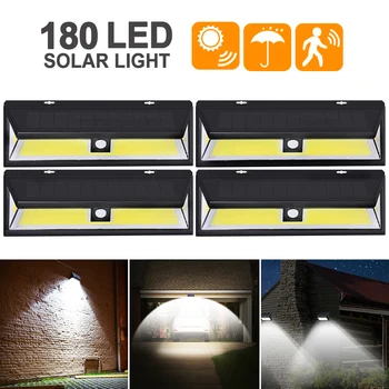 

180 LED Solar Light Outdoor Solar Lamp PIR Motion Sensor Wall Light Waterproof Solar Powered Sunlight for Garden Decoration