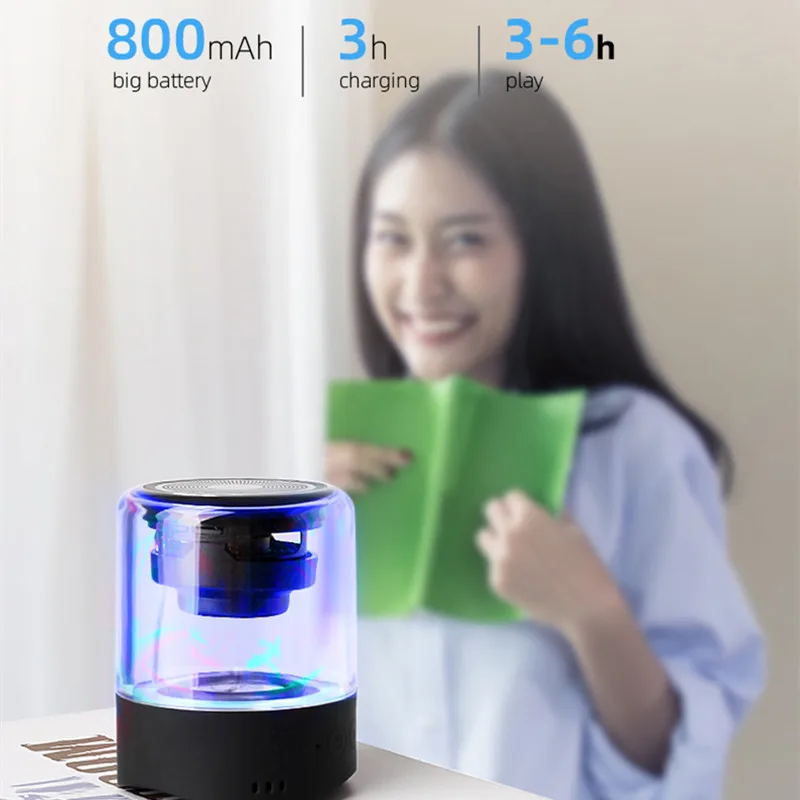 Мини TWS Bluetooth динамик 6D звук бас светодиодный сабвуфер Hifi Handfree вызов портативный динамик s