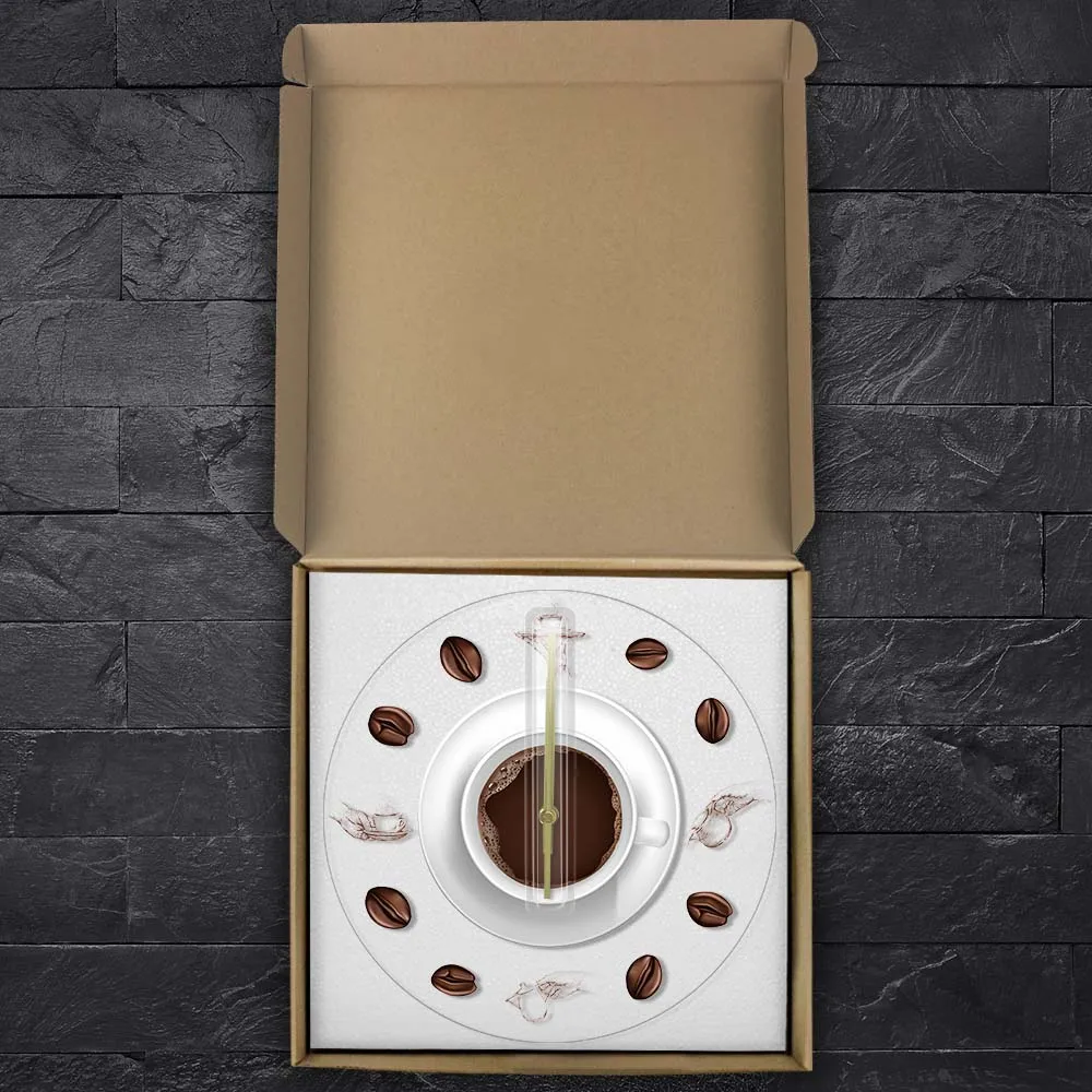 Coffee Hand Coffee Beans Wall Clock with LED Backlight Modern Design Cafe Coffee Mug Reloj De Pared Kitchen Acrylic Wall Watch 6
