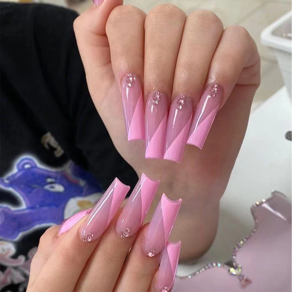 フェイクバレリーナの形をした偽のネイル 24個 マニキュア用 ストラップレス 結婚式用 False Nails Aliexpress