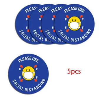 

5pcs Social Distancing Floor Sign Safety Maintain 6 Foot Distance Adhesive Stick D08F